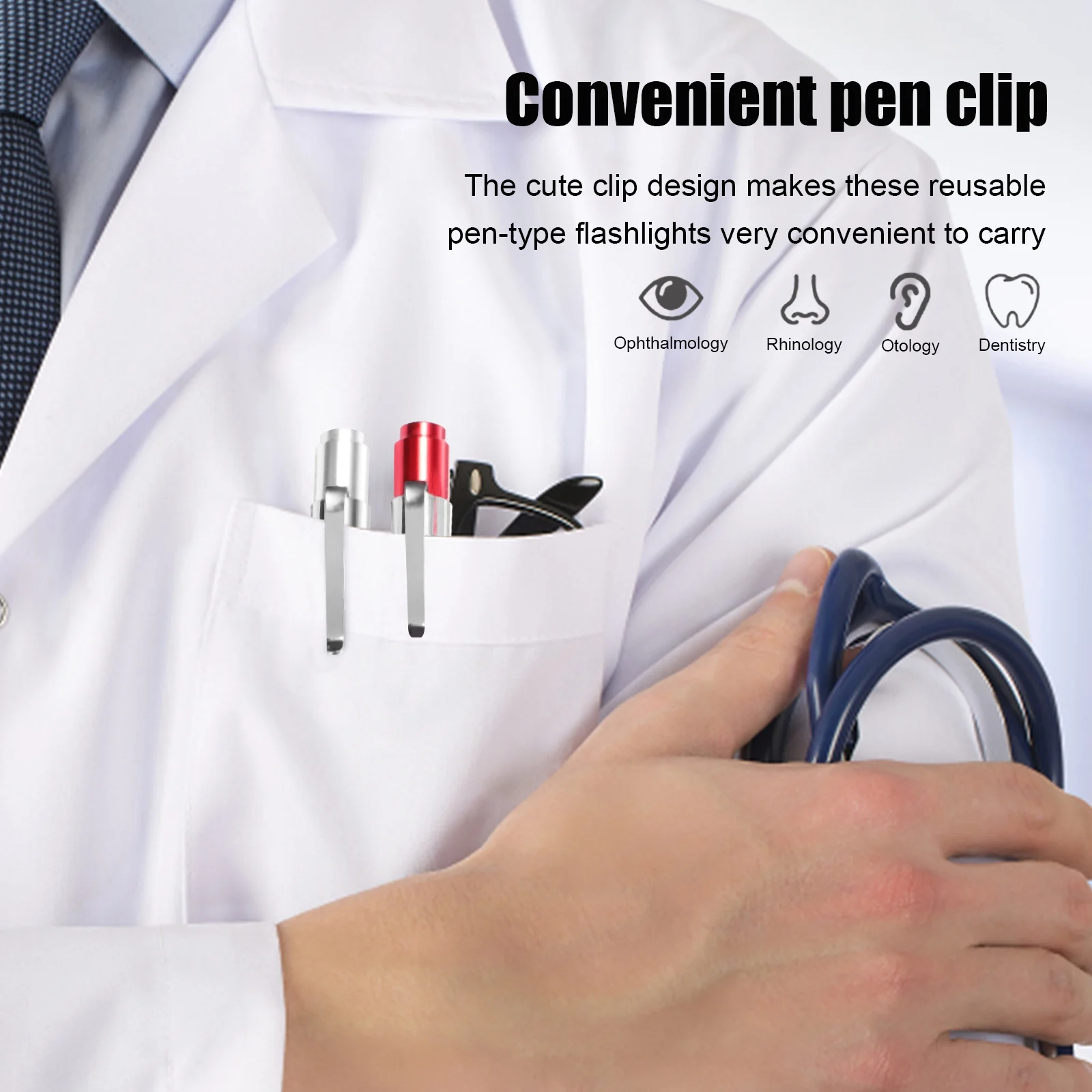 

4pcs Multicolor Pen Light Aluminum Alloy Medical Diagnostic Compact for Nurses Clip Design Durable Sturdy Pocket Carry Nursing