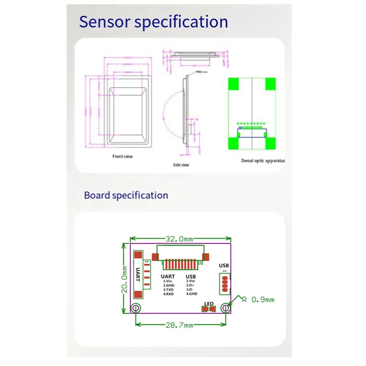 Das Fingerabdruckmodul R311 Big Chip Fingerabdruck-Sammlung und -Identifikationsmodul ist ein kompatibler R105-Fingerabdrucksensor