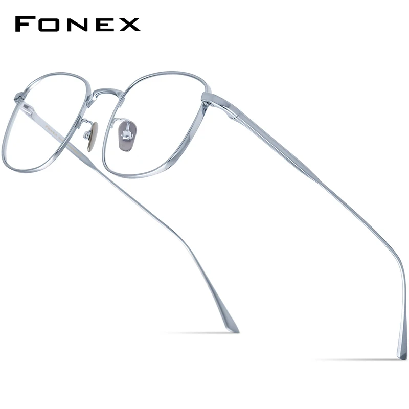 FONEX Pure Titanium Eyeglasses Frame Men 2023 New Fashion Retro Square Glasses Women Eyewear DAILY