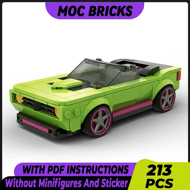 Speed Champions Model Moc Building Bricks Green Muscle Car Technology Modular Blocks Gifts Christmas Toys DIY Sets Assembly