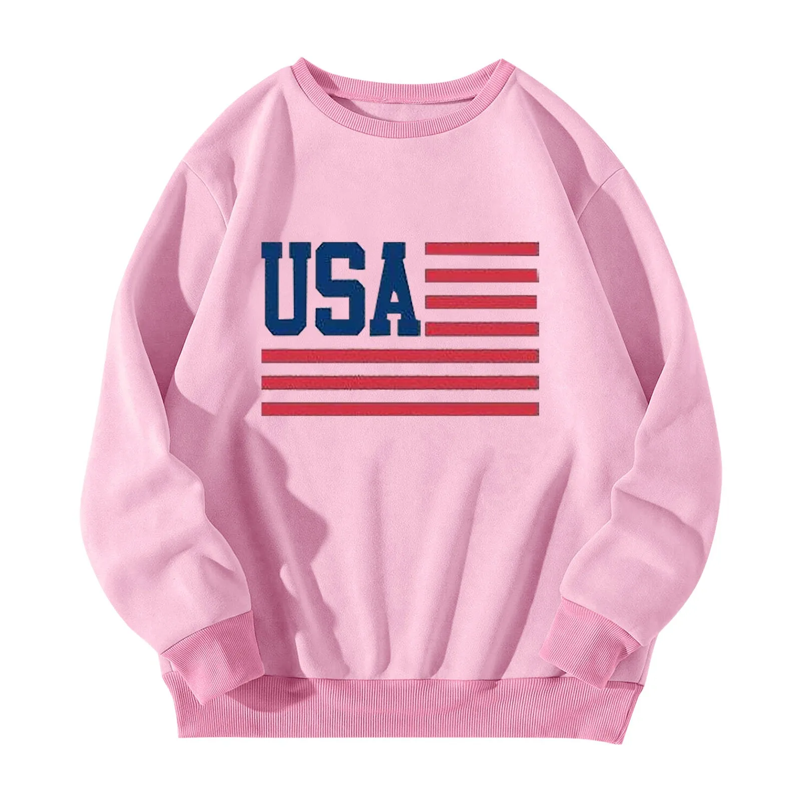 U.S.A Letter Graphic Thermal Print Hoodie Active Women