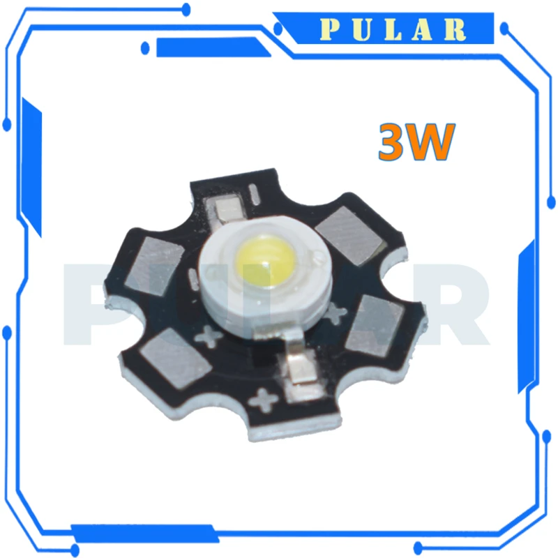 10 pz 1W 3W 5W perline LED ad alta potenza PLR spettro completo bianco puro rosso con 20mm stella nera PCB dissipatore di calore substrato di