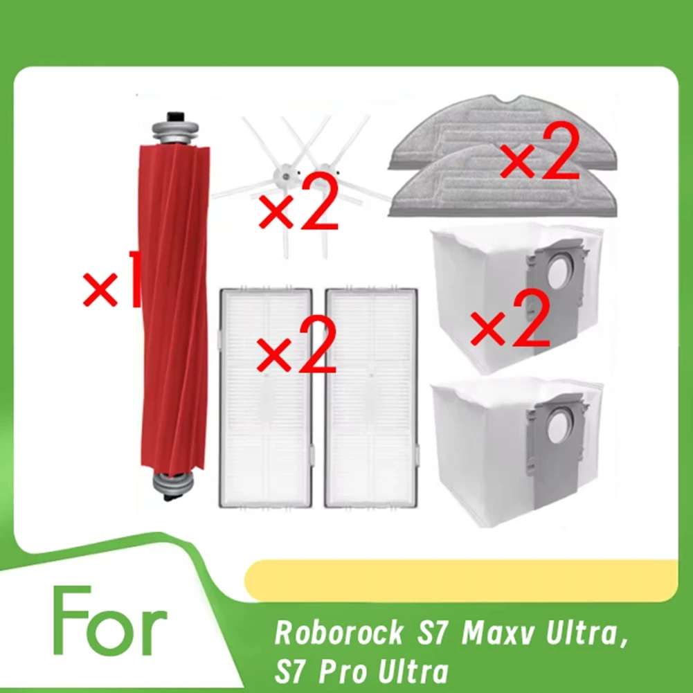 QA88X Per Roborock S7 Maxv Ultra/S7 Pro Ultra Accessori per aspirapolvere Spazzola laterale principale Filtro per mop Sacchetti per la polvere
