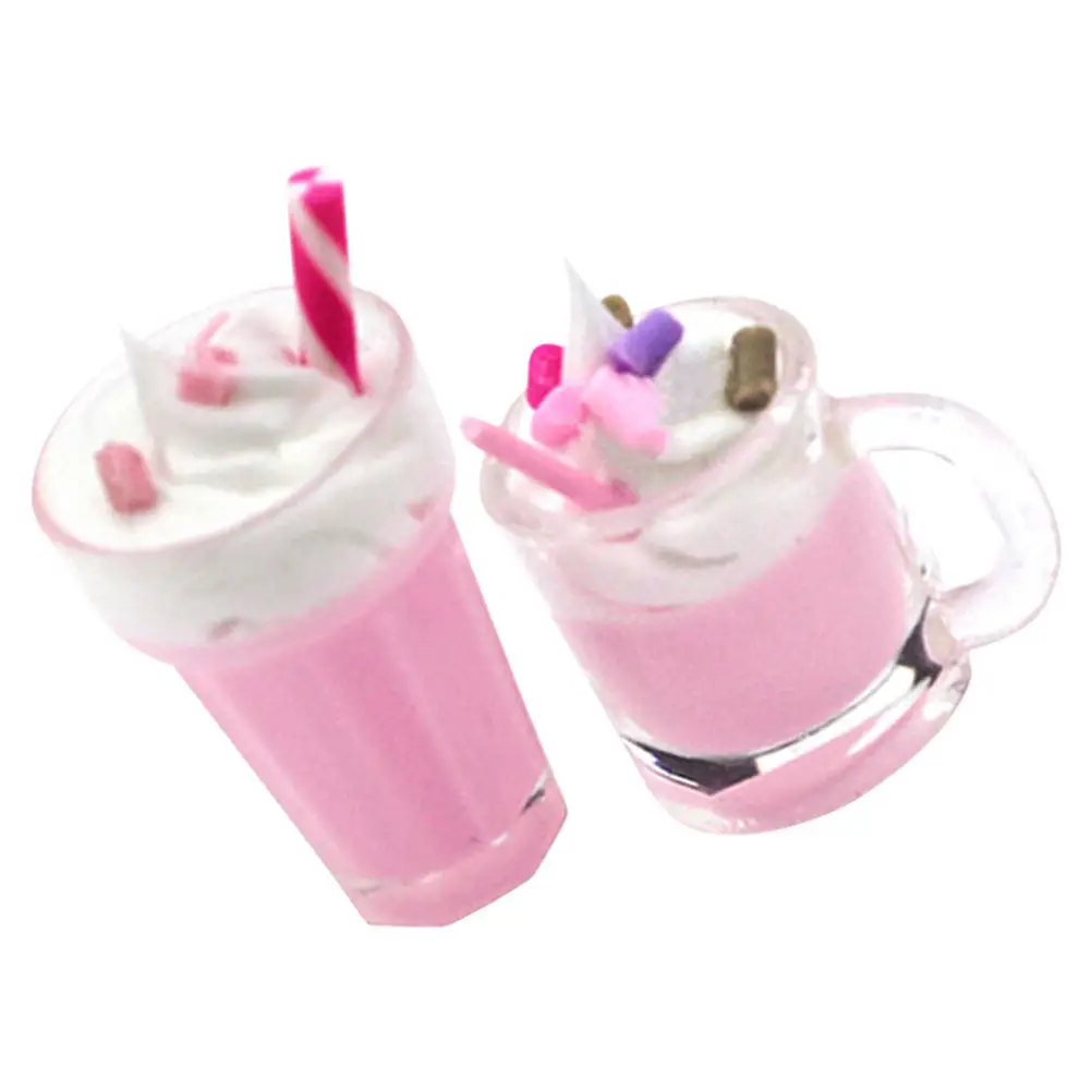

2 шт. миниатюрные украшения для мороженого из смолы, для рукоделия, декора кухни, кукольного домика, реквизит для игры в еду, миниатюрные емкости с едой