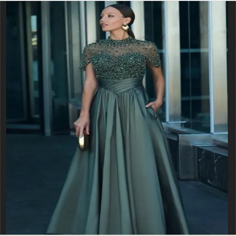 

Elegant Party Dresses 2026 A Line Women Evening Dress Long Dresses for Woman Bead Embroidery Birthday Dresses Woman Customized