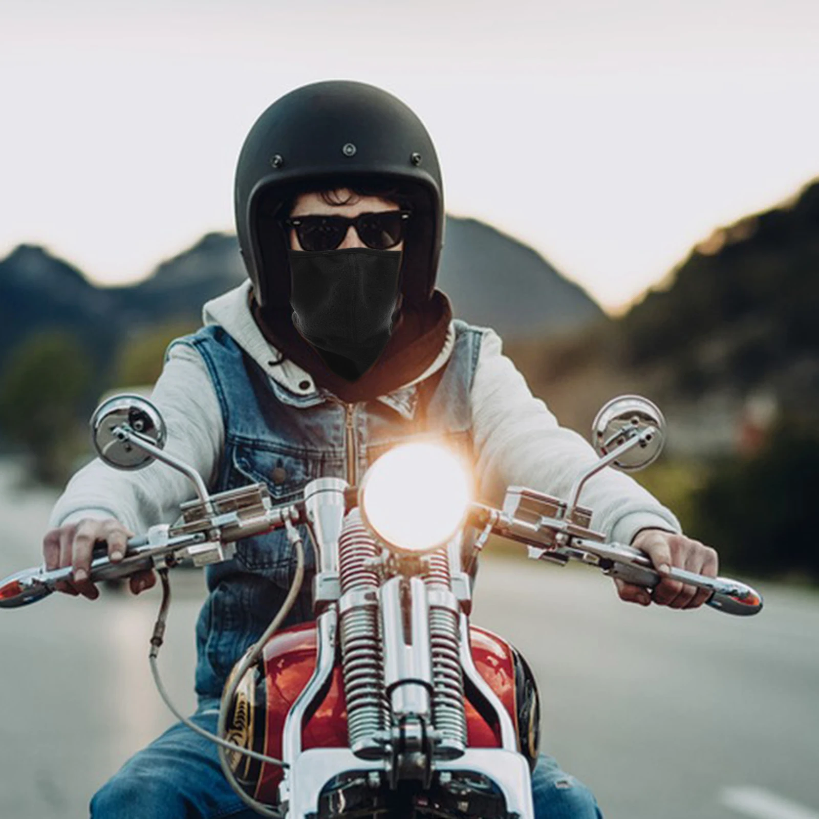 

Warm Face Neck Scarf Fleece Cold Mask Men Women Black Ski Neck Scarf Cold Weather Cycling Motorcycle