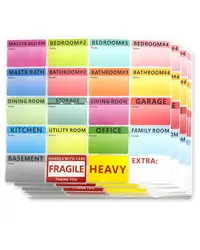 Moving Stickers,Home Removable Labels Extra Large Packaging Box Office 3 Bedroom Label House 600pcs Labels Mobile Stickers