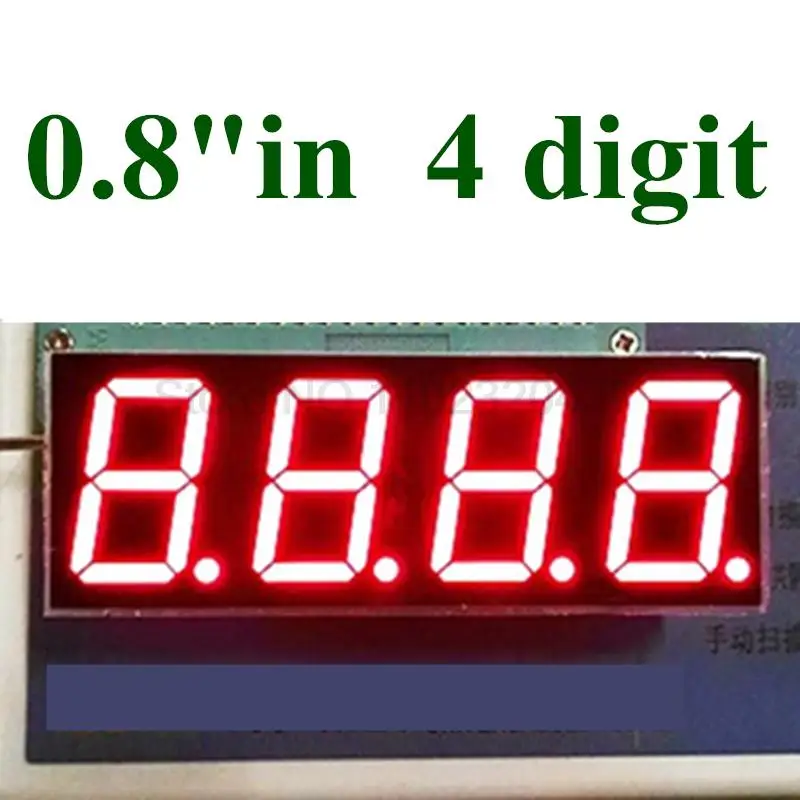 

10PCS 4 Bit 7 Seg DIP Digital Tube 0.8" Red LED 72x26mm 0.8in digit led display common cathode 10pcs