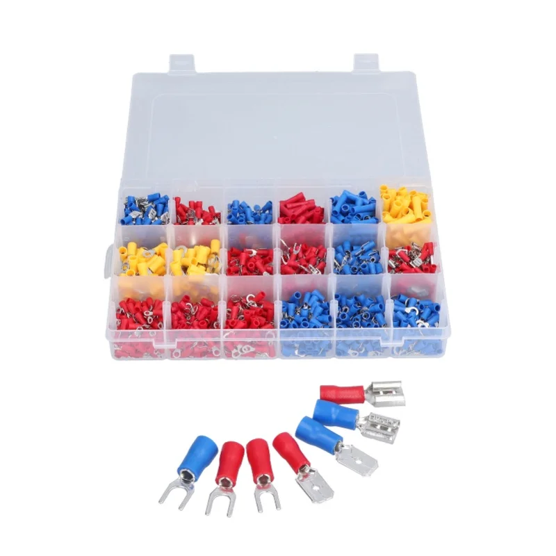 1200 Pcs Electrical Terminals Kit Quick Disconnect Insulated Wire Electrical Connectors For Automotive Marine