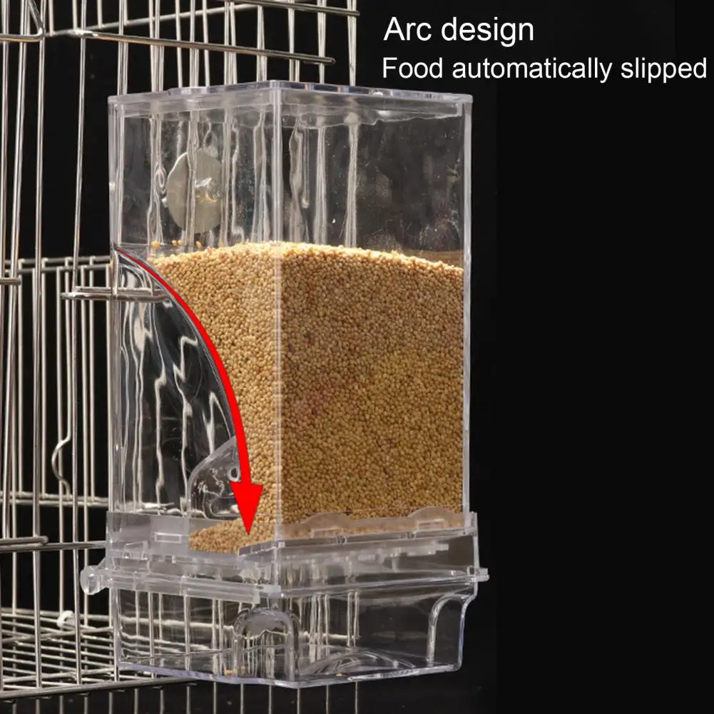 

Adjustable Bird Feeder Semi-enclosed Bird Feeder Spacious Automatic Bird Feeder for Small Birds Transparent Food Container No