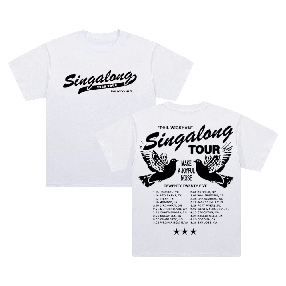 Phil Wickham Singalong Tour 2025 T-shirt Crewneck Short Sleeve Cotton Tee Women Men Streetwear Tops