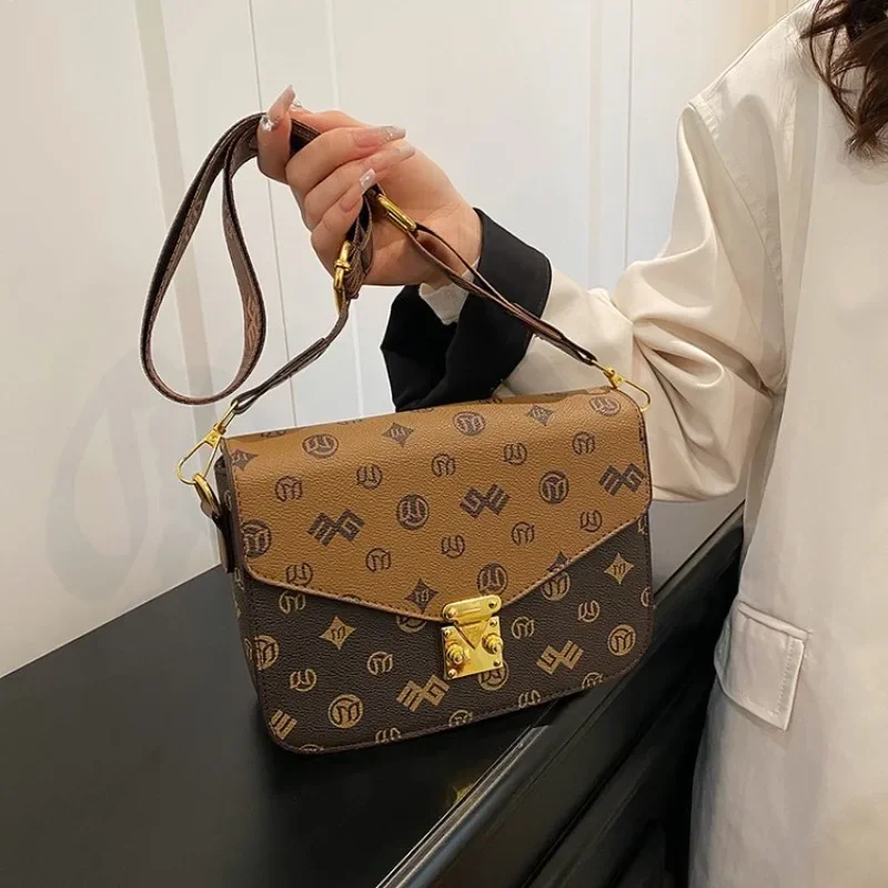 Vintage Classic Leather Crossbody Bag Women Handbag Designer Shoulder Tote Purse Elegant Diaper Bag