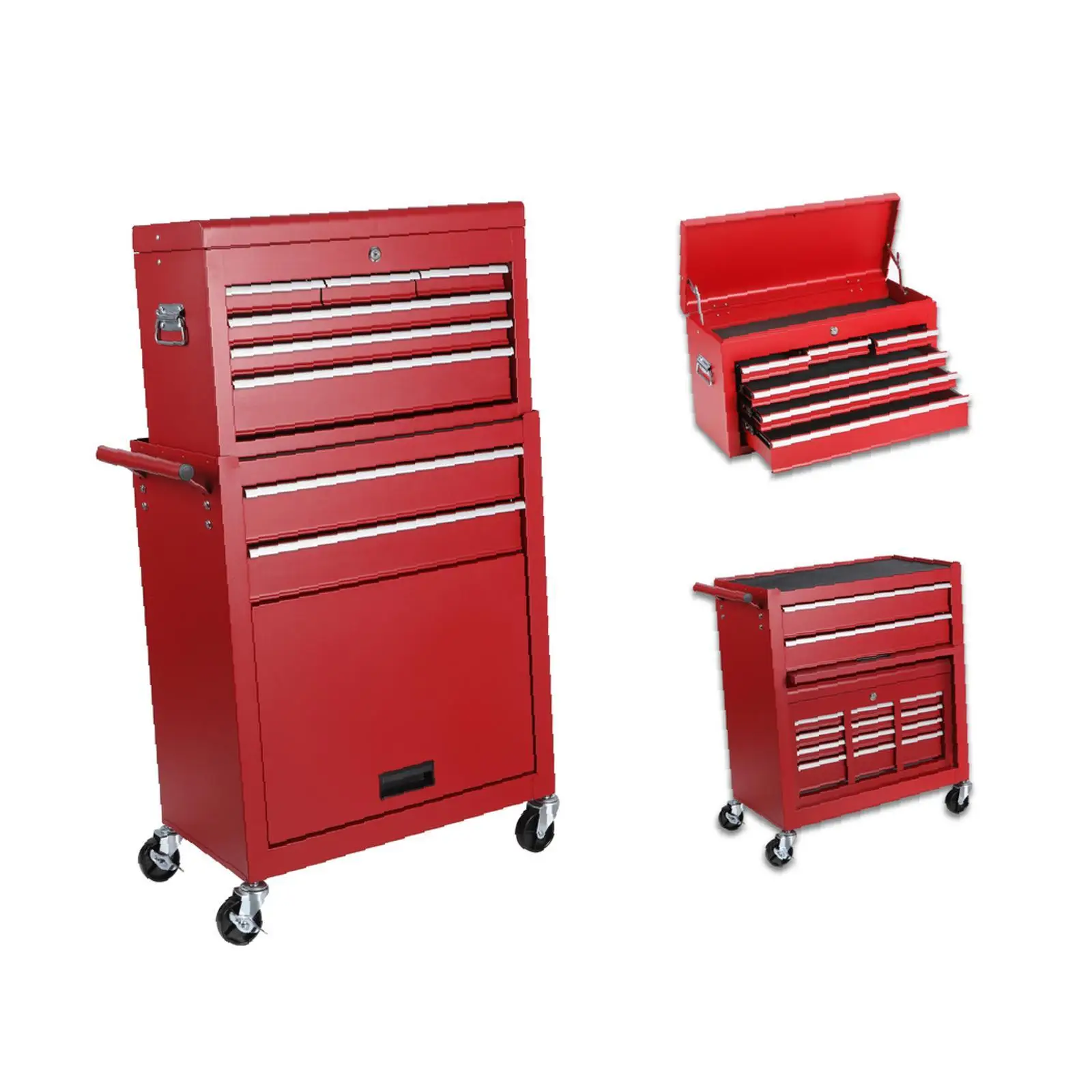 

Металлический передвижной инструментальный шкаф с ящиками, портативный органайзер на колесах с замком для гаража и мастерской
