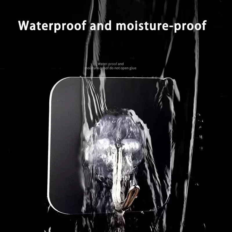 

Transparent Non-Marking Sticky Hooks Household No-Punch Hooks Waterproof Kitchen Bathroom Clothing Small Things Hanging Tool