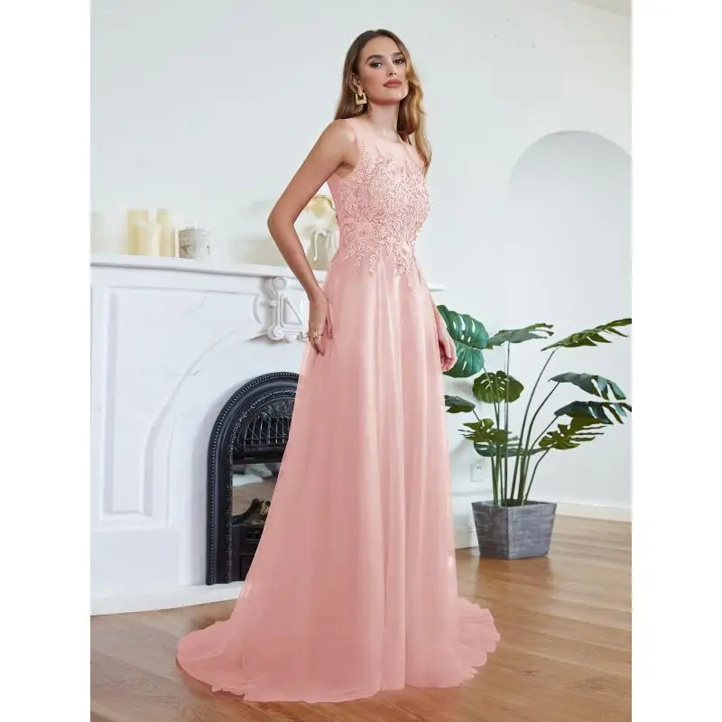 Meekiss Soft Tulle Long Evening Dresses With Appliques Elegant Lace Formal Wedding Party Prom Gowns Robe De Soiree Fast Shipping