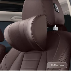 Cojín de cuero para reposacabezas de asiento de coche, almohada multifunción de espuma viscoelástica para el cuello del coche, almohada ajustable para reposacabezas del coche, accesorios para automóvil