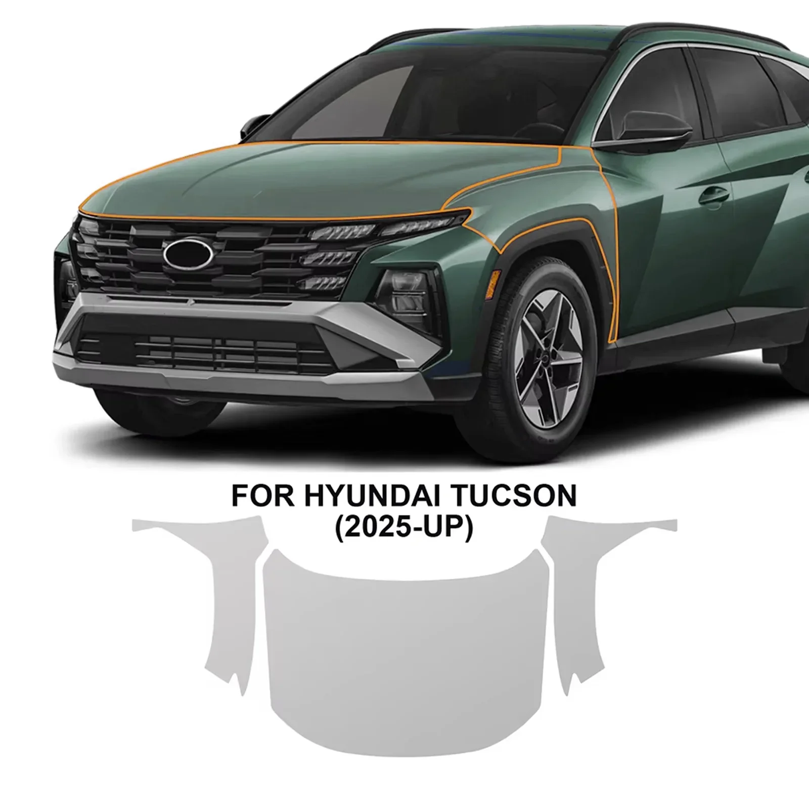 

For Hyundai Tucson N Line 2025 TPU Pre-cut PPF Kit Car Scratch-resistant Front Bumper Hood Engine Transparent Protective Film