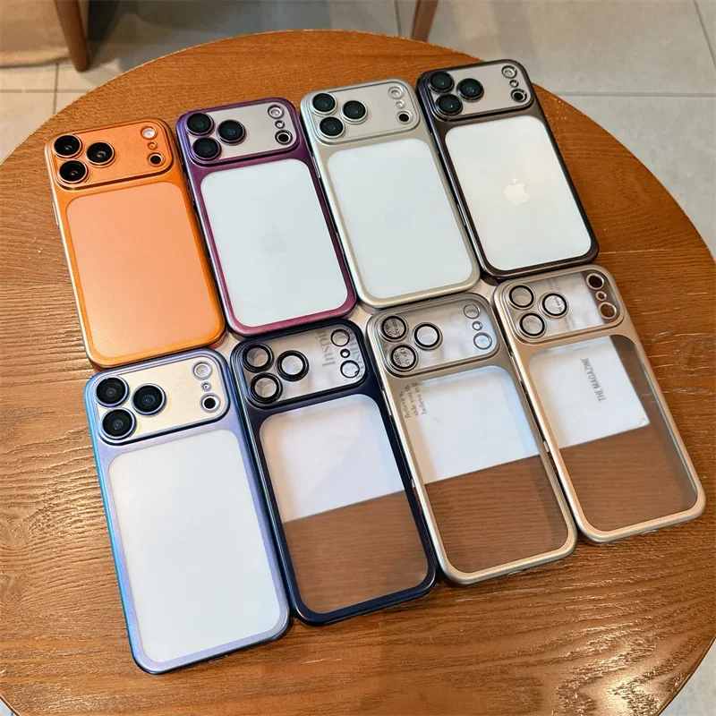 Luxuriöse, matte, transparente, kabellose Lade-Handyhülle für iPhone 17 16 15 14 13 Pro Max Air Plus, stoßfeste, klare Abdeckung