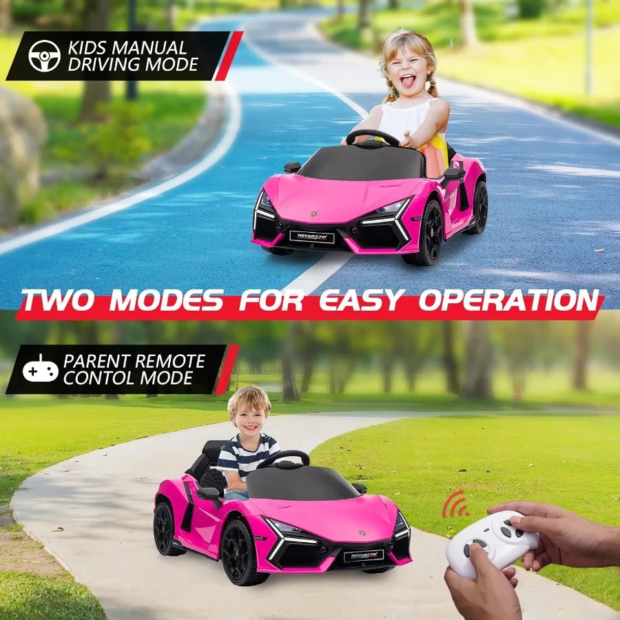 รถยนต์ไฟฟ้าสำหรับเด็ก 12V รุ่น Lamborghini Revuelto พร้อมรีโมทคอนโทรล รถยนต์แบตเตอรี่สำหรับเด็กพร้อมบลูทูธ