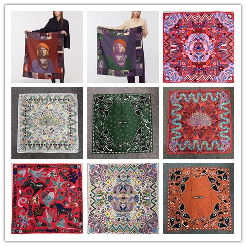 

Foreign trade original single Spanish new fashion printed color beach shawl scarf scarf large square