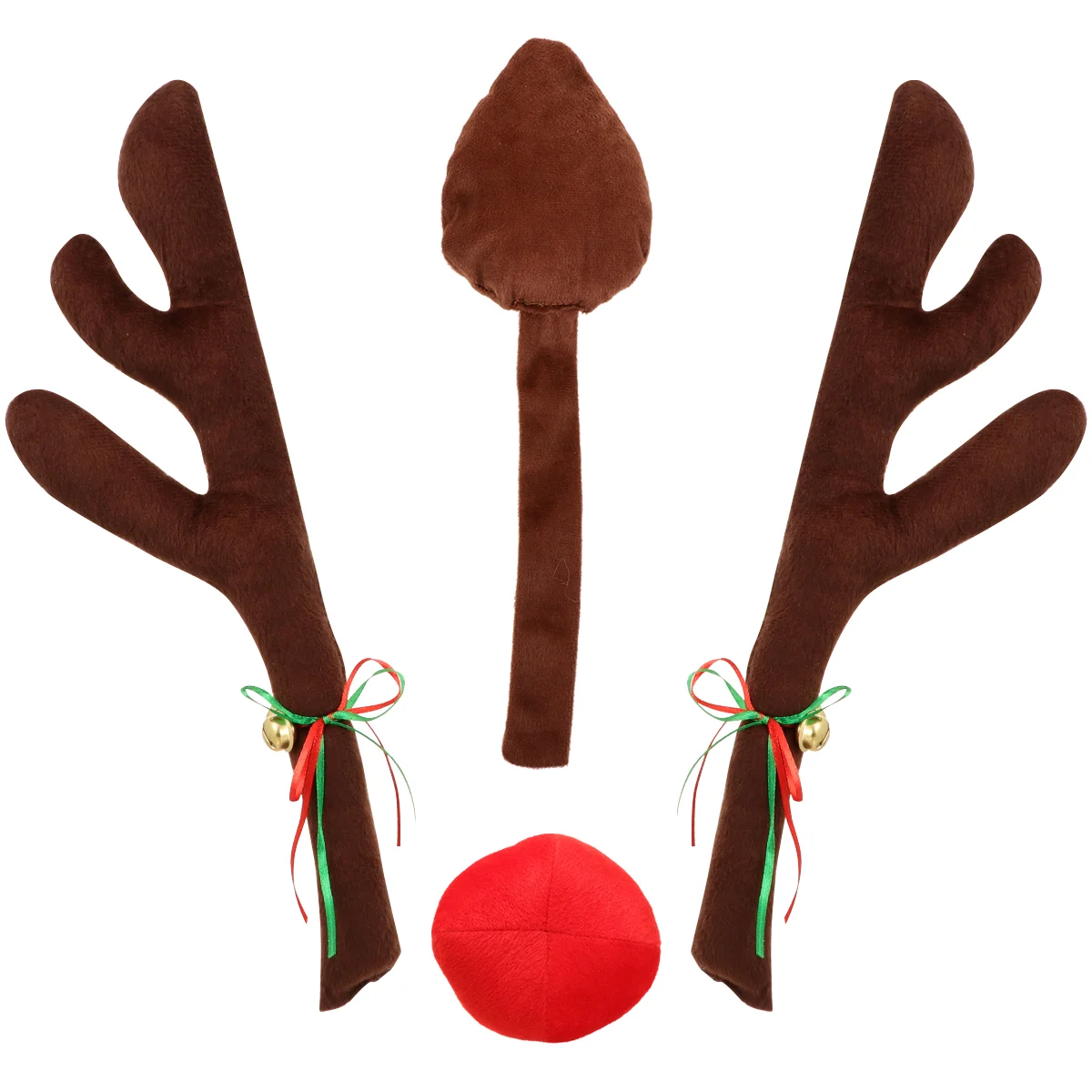 4 Pcs Christmas Decoration Car Antlers Props Supplies Flannel Clothing Furniture Decors Ornament Suite