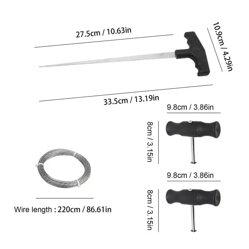 Car Windscreen Removal Tool Window Glass Cutting Wire With Handles Universal Windshield Disassembly Steel Wire Windshield Tools