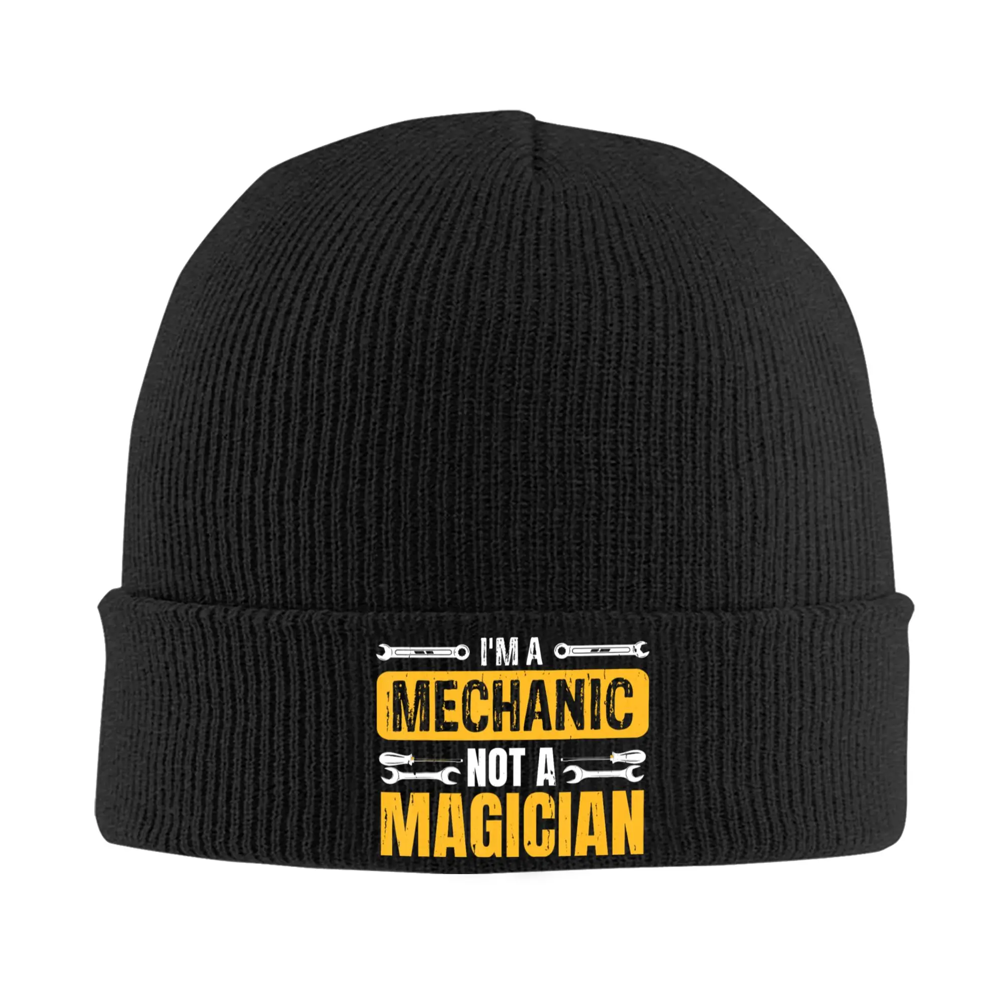 A Mechanic Not A Magician Knitted Hat Beanies Winter Hat Warm Acrylic Street Humour Engineer Caps Men Women Birthday Gift