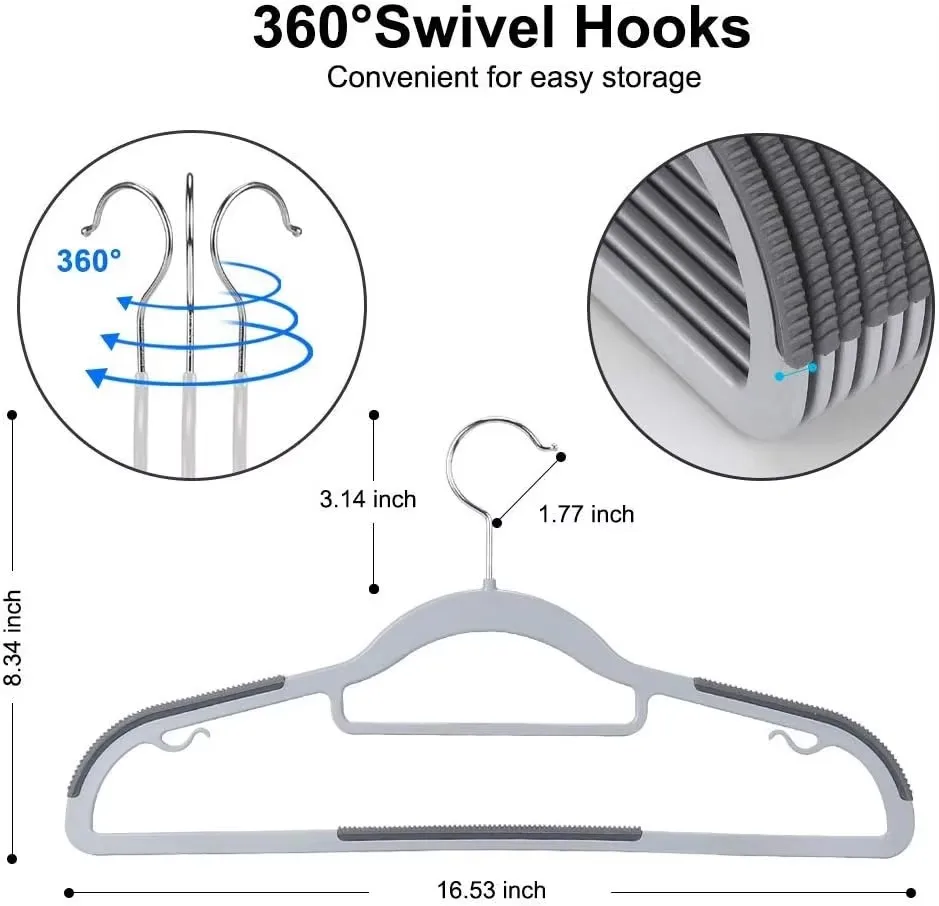 50 stuks huishoudelijke kledingopslag antislip, krasbestendig, schouderhoek droogrek zware standaard plastic hangers