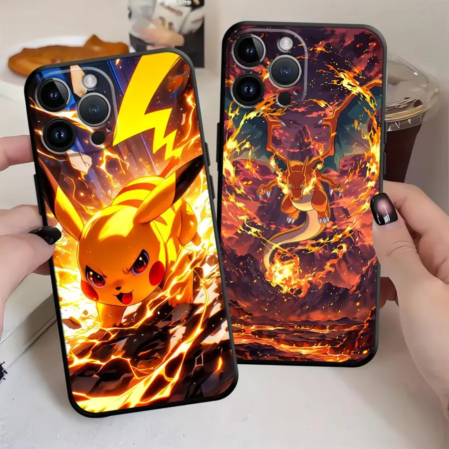 Handyhülle für Apple iPhone 12 14 15 Pro 7 8 16 17 Pro Max Air 11 13 XR XS MAX Funda Telefonhülle Coole Pokemon Pikachu