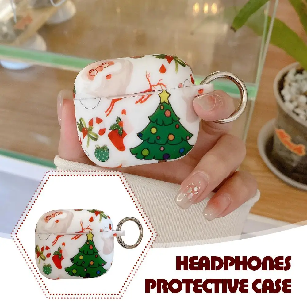 For AirPods4th Generation Christmas Limited Edition Bluetooth Headset Protective CoverSnowman Christmas Tree TPU drop-proof Case