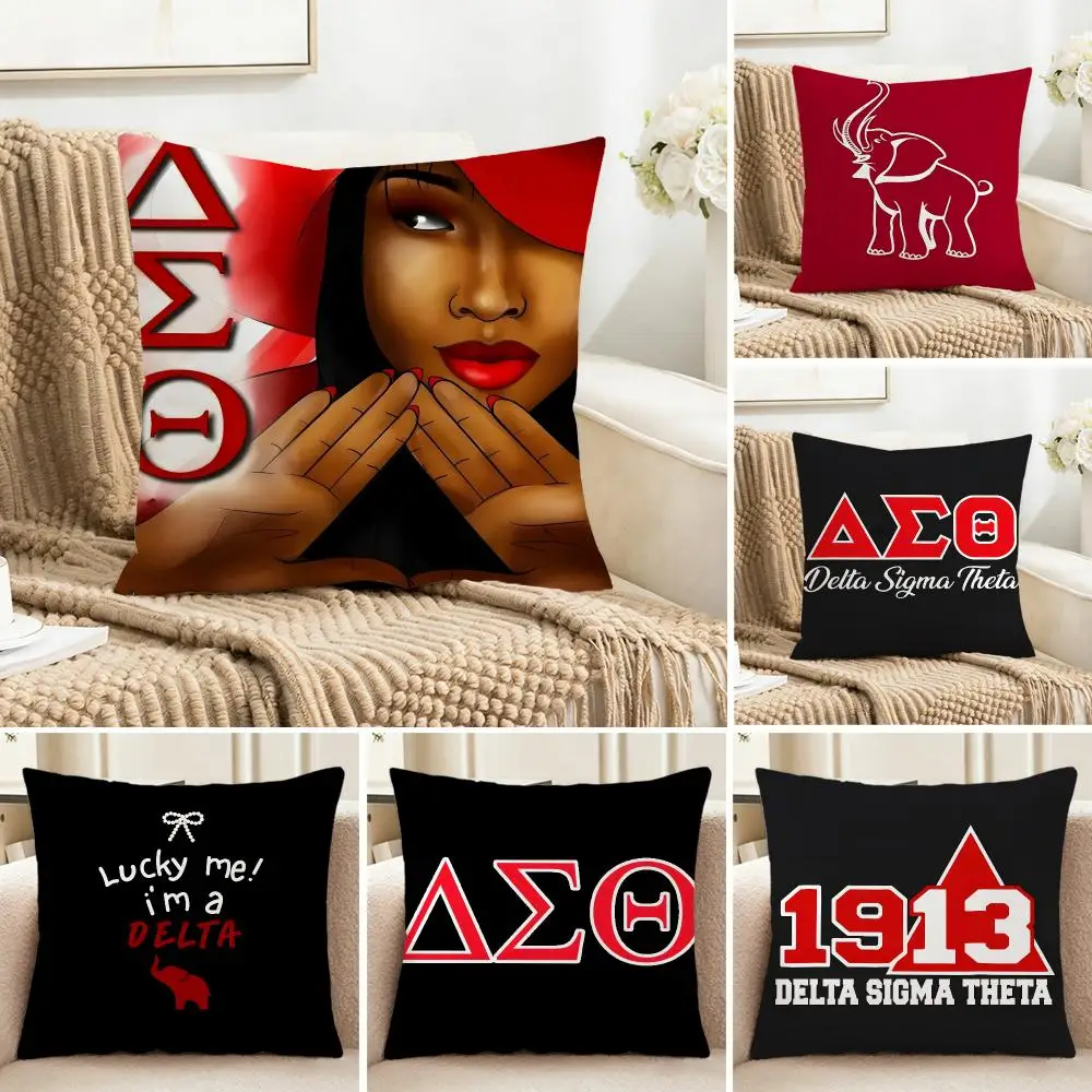Cultural Fraternity D-Delta Sigma Theta Cushion Cover Cozy Pillowcase Holiday House Interior Sofa Bedroom Accessories