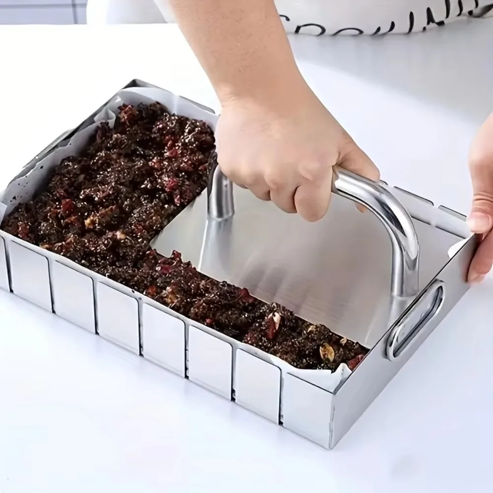 

Пресс для гамбургеров из нержавеющей стали, профессиональный прямоугольный компактор для теста с ручкой и высокой ручкой, хрустящий пресс для снежинок