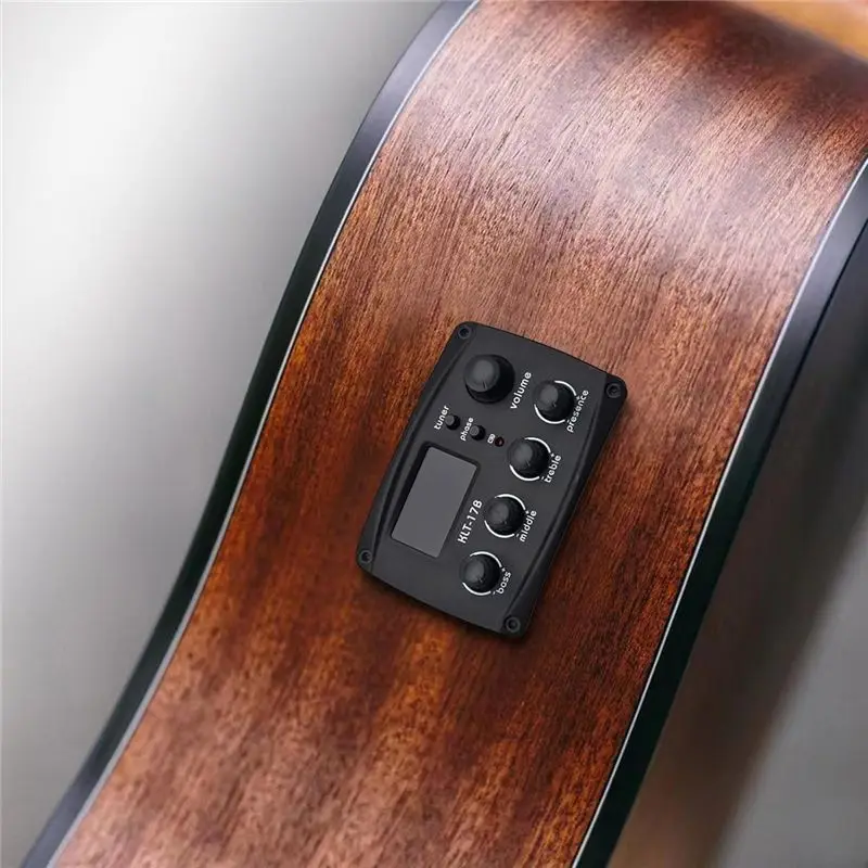 Captador de Guitarra Acústica A12E-KLT-17B, Captador para Guitarra Clássica e Folk com EQ de 4 Bandas, Acessórios para Instrumentos Musicais