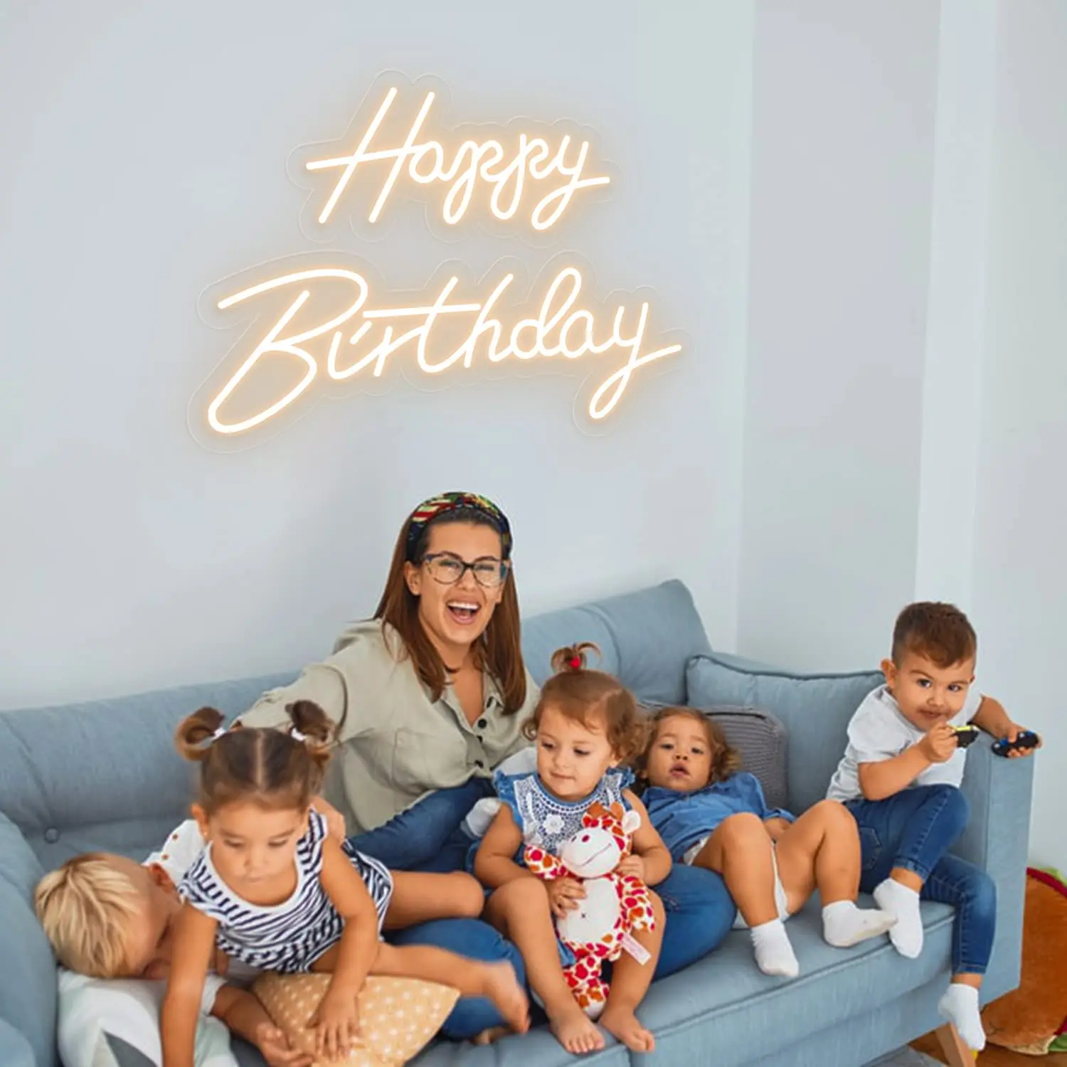 Neon led Sign Happy Birthday Led Light Party Flex Transparent Acrylic Oh Baby Neon Light Sign Wedding Party wall Decor