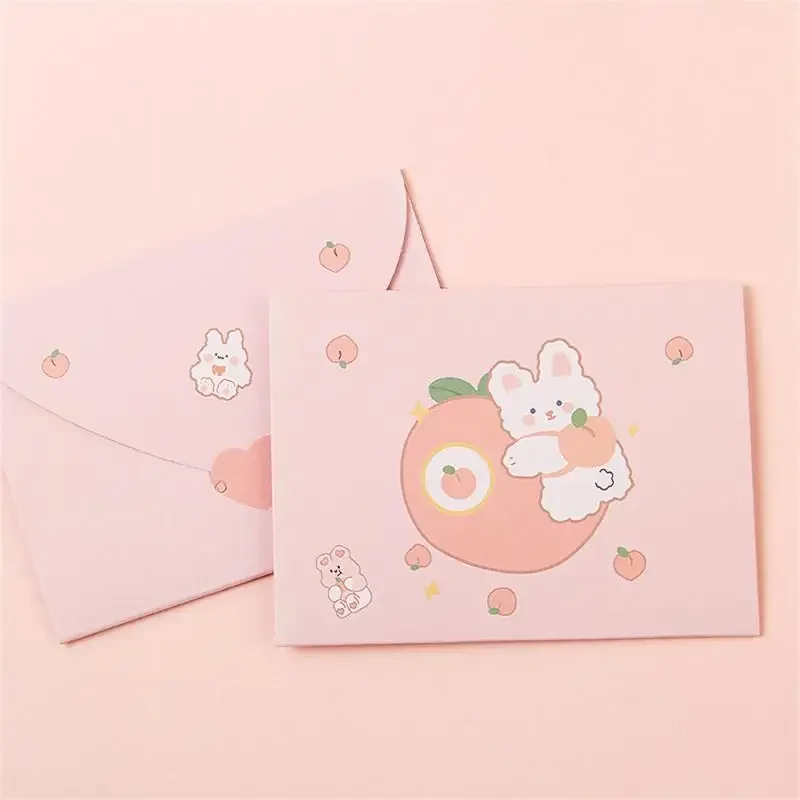 Cute Cartoon Postcard New Year Gift Decoration Letter Paper Greeting Card Birthday Card Blessing Thank Envelope