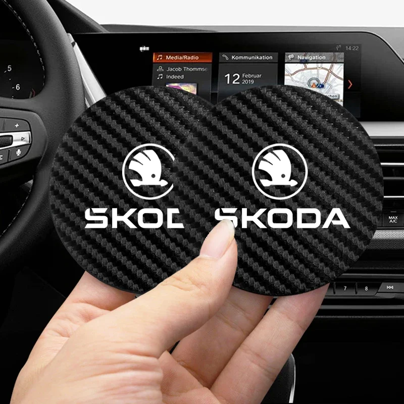 2pcs Black car interior rubber pads car styling accessories For New Skoda Octavia Kodiaq Fabia Superb Karoq Yeti Rapid Mk3 Vrs