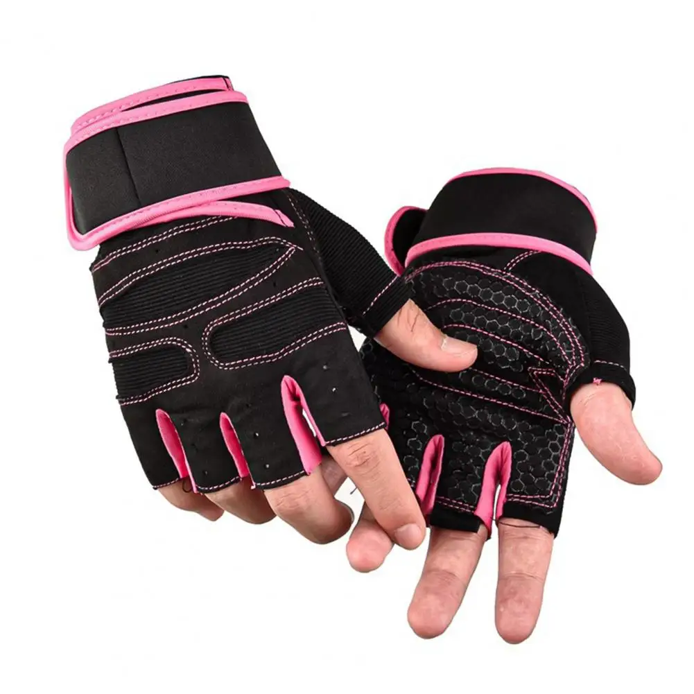 1 Pair Fitness Gloves Breathable Antiskid Wear Resistant Weight Lifting Sports Equipment Dumbbell Extended Wrist Gloves for Men