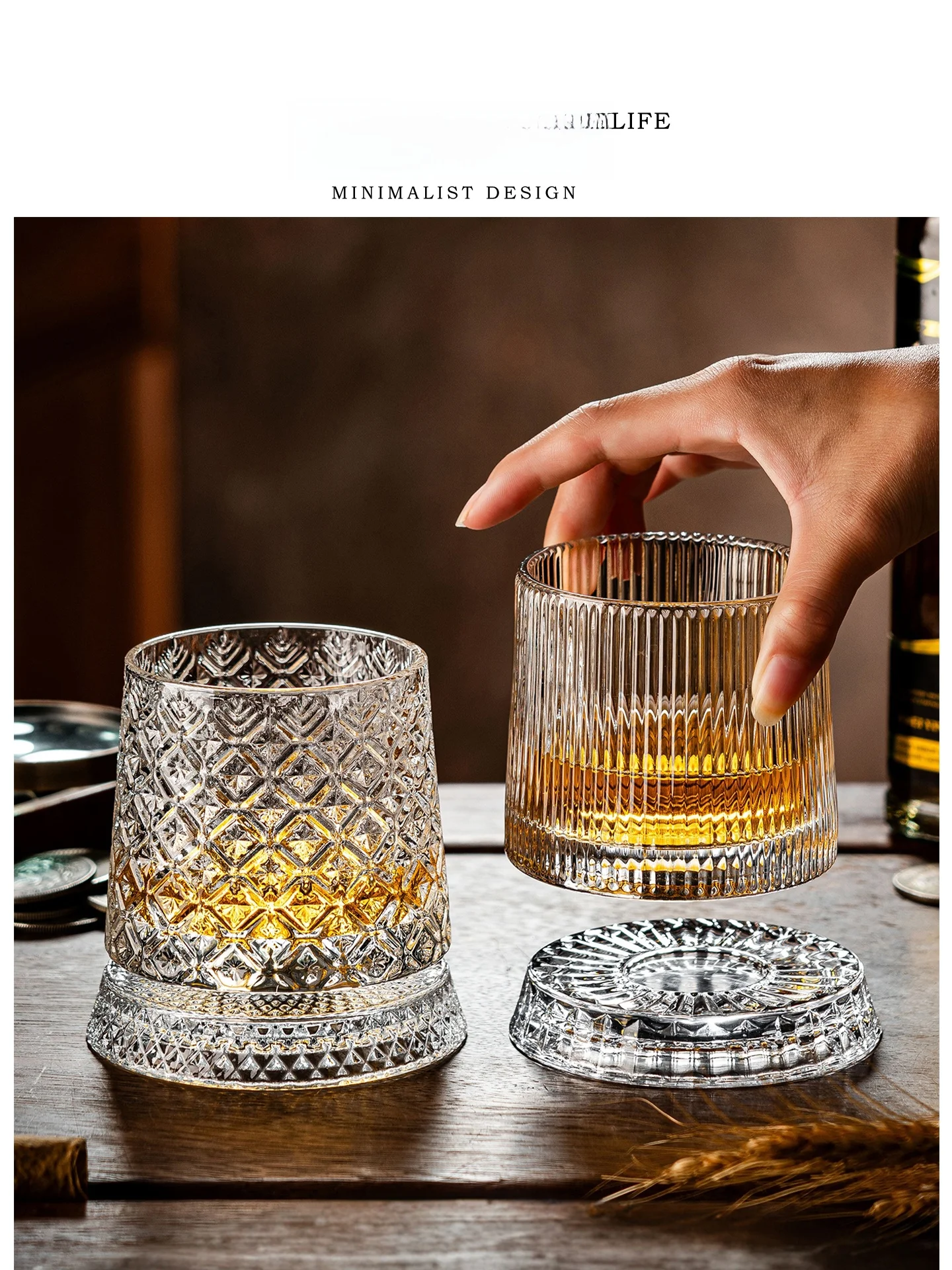 

Элитный хрустальный стакан для виски Tlife Capital: вращающийся, роскошный, европейский стиль, цельный, для коктейлей