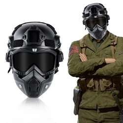 Airsoft Helmet and Mask Airsoft Full Face Mask Detachable Airsoft Goggles Paintball Fast Helmet