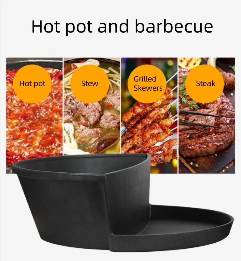 Sartén para parrilla multifuncional para el hogar, olla caliente para barbacoa, sartén antiadherente adecuada para Cocina de Inducción de llama abierta