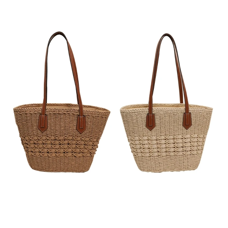 

Women Straw Hollow Shoulder Bag Shopping Bags Reusable Casual Outdoor Party Tote Female Bag Handbags