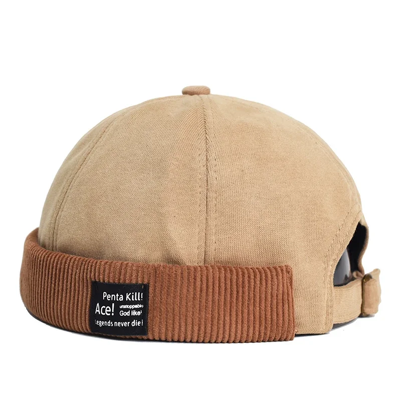 Y2K Vintage Beanie Mütze ohne Visier Docker Brimless Hüte Retro Dome Cord für Männer Frauen Hip Hop Streetwear Winter Herbst Cap – Detail 9