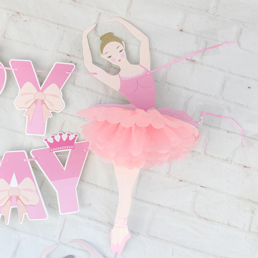 

Birthday Garland Banner Decor Bunting Party Decoration Ballerina Design For Celebration Festive Atmosphere