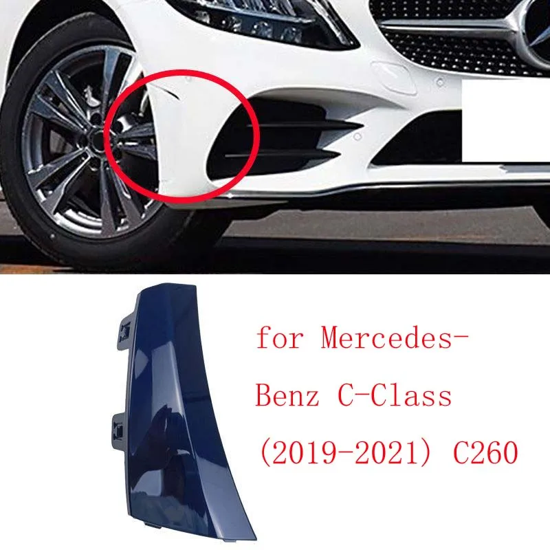 Front Bumper Side Cover Air Vent Trim Anti-Collision Strip For Mercedes-Benz C-Class C180 C200 C260 2019-2021