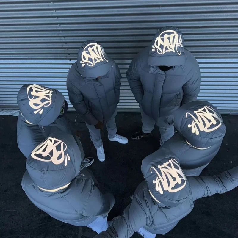 

Новые черные куртки-пуховики в стиле ретро с головой акулы для мужчин и женщин, свободная уличная одежда, хлопковые зимние парки на молнии, эмо