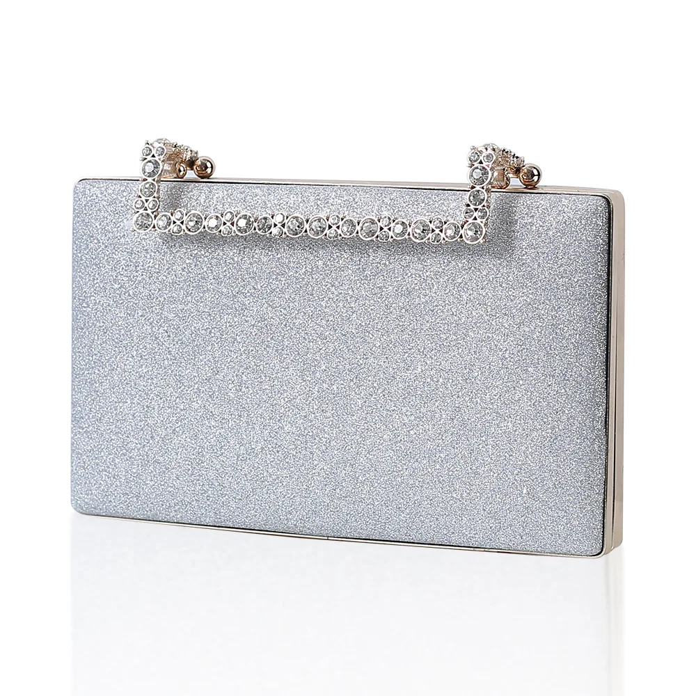 2023 Diamond Evening Clutch Bag for Women Silver Wedding Clutch Purse Chain Shoulder Bag Party Handbag for Women Sequins Handbag