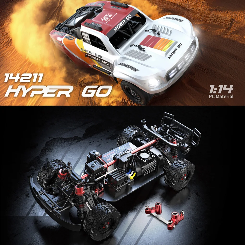 MJX Hyper Go 14211 Brushless RC Auto da corsa 1:14 4WD Illuminazione a LED Sospensione indipendente Metallo Fuoristrada Auto telecomandata Giocattolo