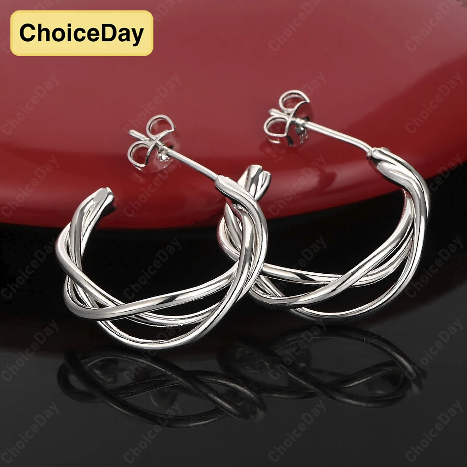 

ChoiceDay 925 Sterling Silver Delicate Multi-Circle Hoop Earrings for Women Party Accessories Fashion Gift Jewelry