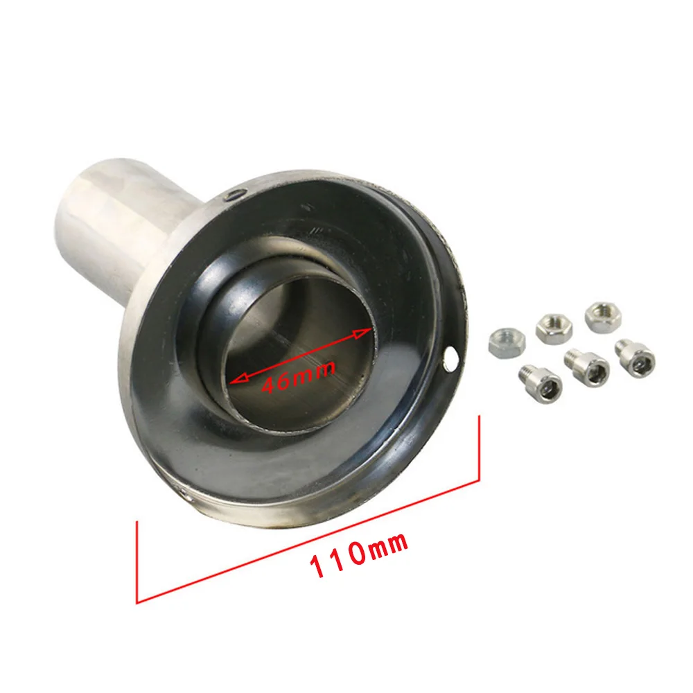 Universal unadjustable 73 /87 /98mm Car Stainless Chrome Exhaust Muffler Silencer Reduce Noise round tip silencer