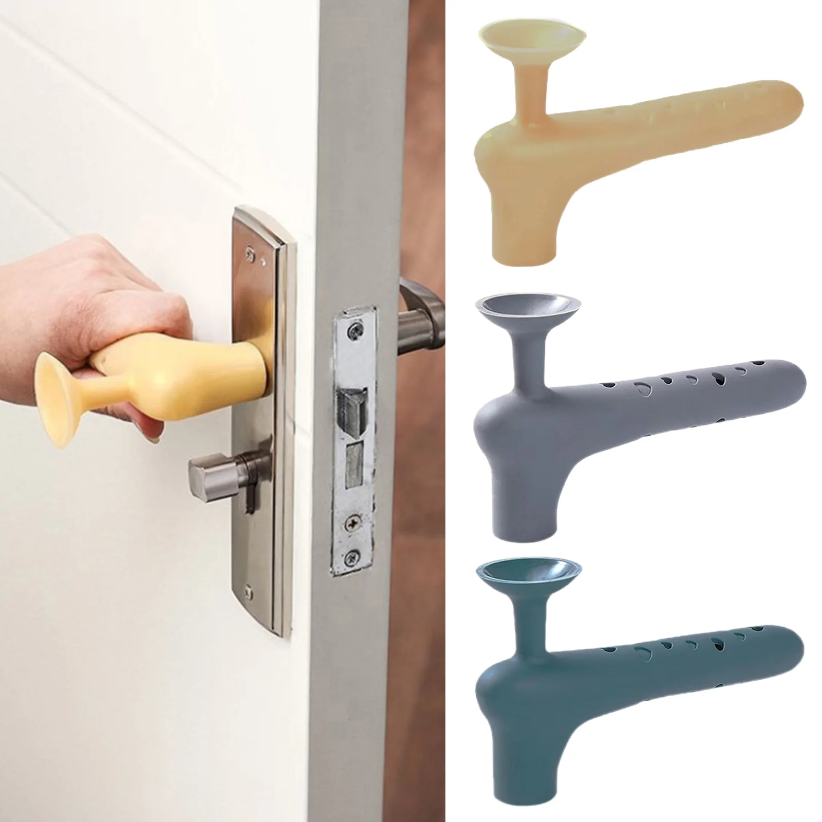 10-1pcs Door Suction Cup Thickened Wall Protectors Waterproof Reusable Door Handle Cover Punch Free Doorknob Buffer Silicone Cap